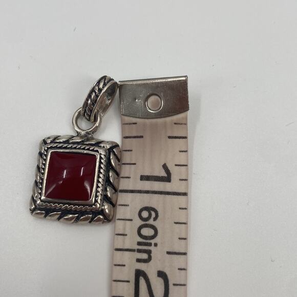 Sterling silver red jasper pendant - Picture 4 of 4